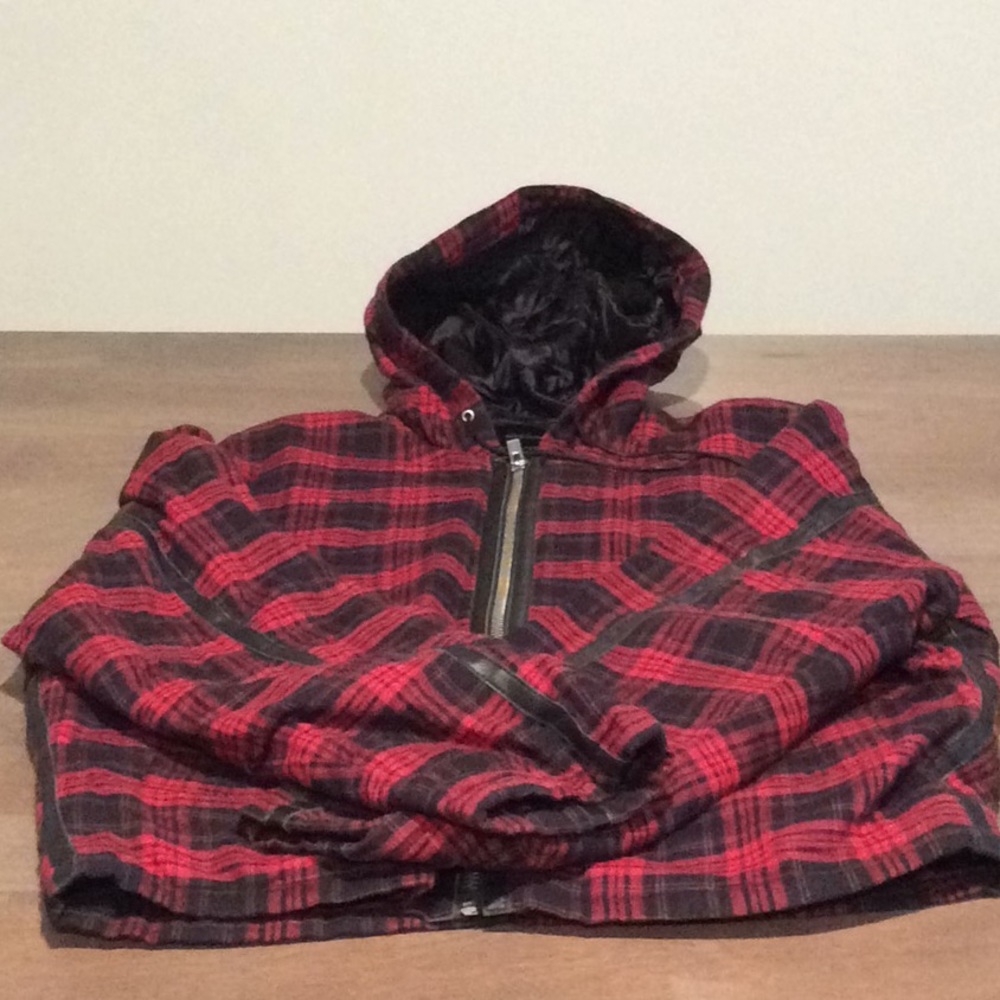 The Kooples Hooded Dark Checks Jacket - Picture 7 of 14